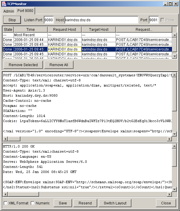 Axis TCP Monitor Tool