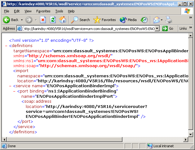 Sample WSDL implementation document