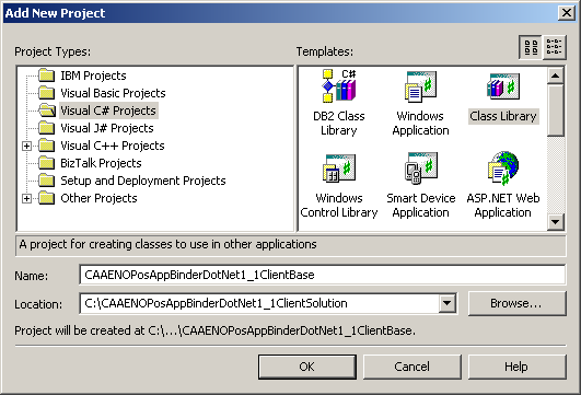 Creating the C# Class Library Project
