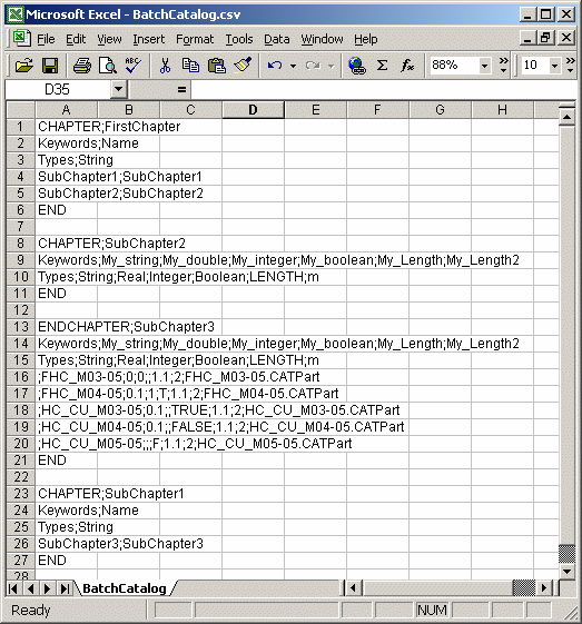 Creating a Catalog in Batch Mode