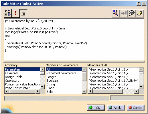 About the Reaction Feature Window