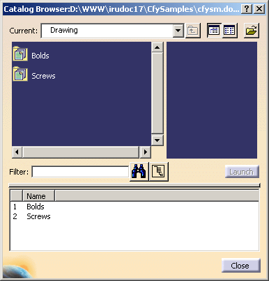 Instantiating a 2D Component from a Catalog