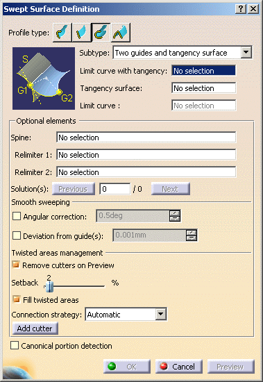 Creating Swept Surfaces Using a Circular Profile