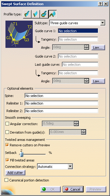 Creating Swept Surfaces Using a Conical Profile